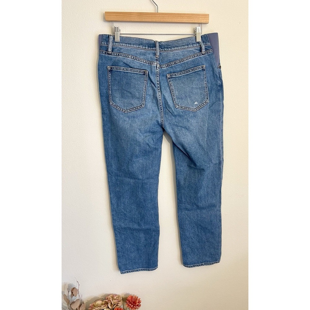 HATCH Claire Distressed Straight-Leg Maternity Jeans Under Bump 28 - Picture 9 of 16